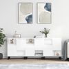 vidaXL &Scaron;oninės spintelės, 3vnt., baltos, apdirbta mediena, blizgios
