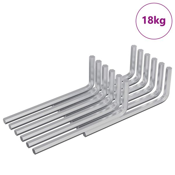 vidaXL Hex raktas 4675 pcs Sidabro 32 x 86 mm Plienas