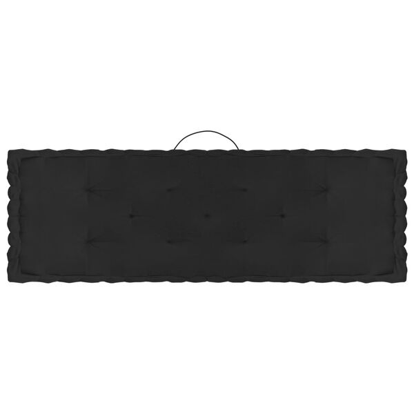 vidaXL Grindų/paletės pagalvėlės, 5vnt., juodos spalvos, medvilnė