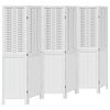 vidaXL Kambario pertvara, 6 segmentai, balta, paulovnijos mediena