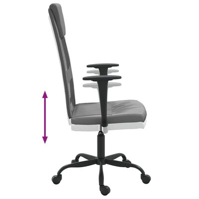 vidaXL Biuro kėdė, pilka, tinklinis audinys ir dirbtinė oda