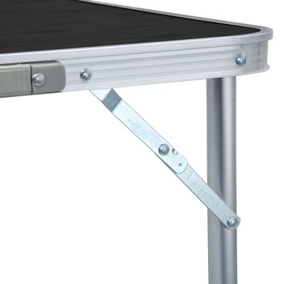 vidaXL Sulankstomas stovyklavimo stalas, pilkas, 240x60cm, aliuminis