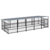 vidaXL Lauko voljeras &scaron;unims su stogu, plienas, 9,38m&sup2;