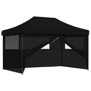 vidaXL &Scaron;ventės palapinė 292 x 440 x 315 cm Juoda Oksfordo audinys