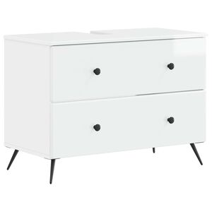 vidaXL Vonios kriauklės spinta BREDA Itin blizgi balta 82 x 41 x 59 cm