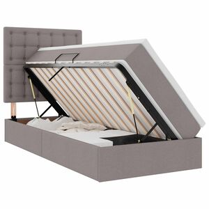 vidaXL Lova su daiktų laikymo vieta ir LED su LED Taupe 90 x 190 cm