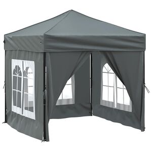 vidaXL Proginė palapinė su &scaron;oninėmis sienomis, antracito, 2x2m