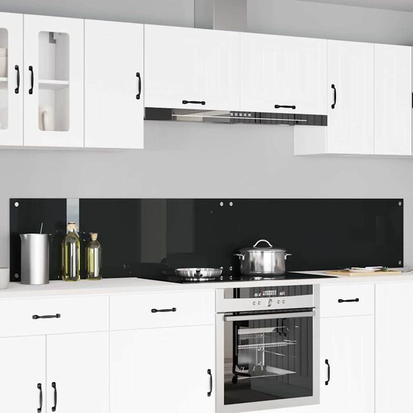 vidaXL Virtuvės užpakalinė plokštė 2 pcs Juoda 120 x 40 cm