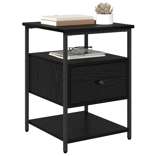 vidaXL &Scaron;alia lovos spintelė 2 pcs Juodas ąžuolas 40 x 42 x 56 cm