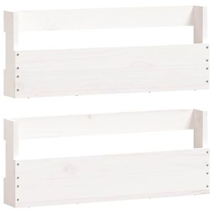 vidaXL Sieninės batų lentynos, 2vnt., baltos, 59x9x23cm, pu&scaron;is