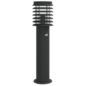 vidaXL Lauko &scaron;viestuvas su jutikliu, juodas, 60cm, plienas