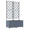 vidaXL Sodo vazonas 2 vnt. &Scaron;viesiai pilka 80 x 40 x 143 cm PP