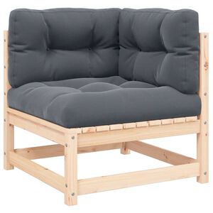 vidaXL Kampinė sodo sofa su antracito pagalvėlėmis, pušies masyvas