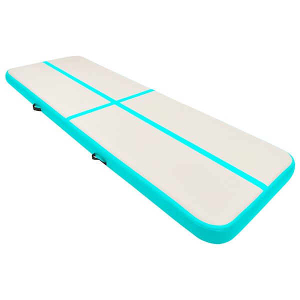 vidaXL Pripučiamas gimnastikos kilimėlis, žalias, 400x100x20cm, PVC