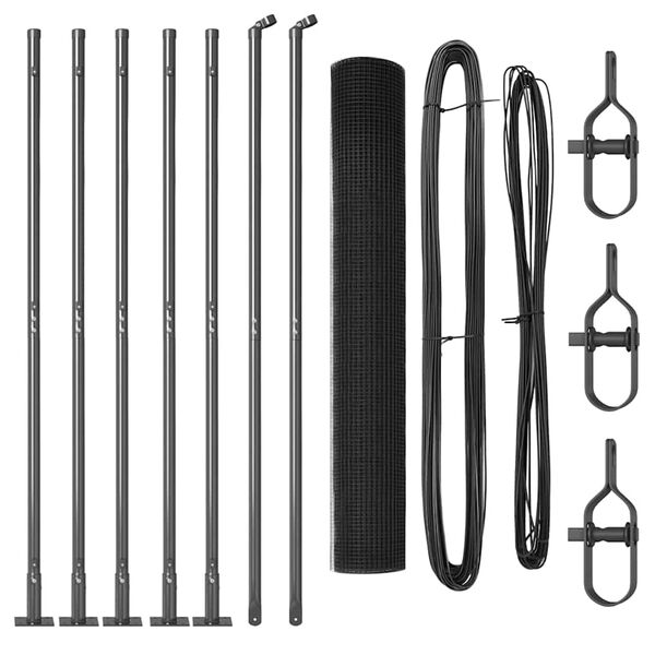 vidaXL Tvorelės stulpas Pilka 10 x 0,8 m (16 x 16 mm tinklas)