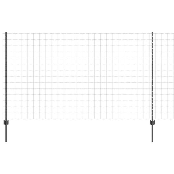 vidaXL Tvora ir stulpas Pilka 1,4 x 10 m Plienas