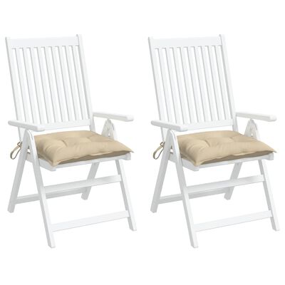 vidaXL Kėdės pagalvėlės, 2vnt., smėlio, 40x40x7cm, oksfordo audinys