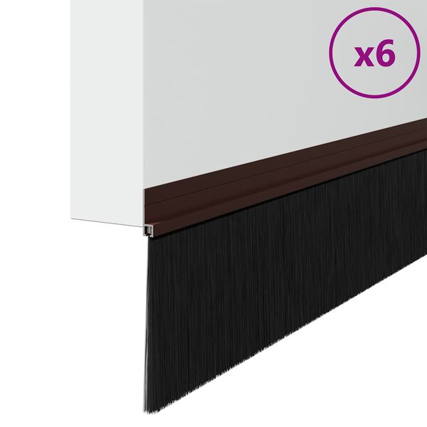 vidaXL Savaranki&scaron;kai klijuojami durų &scaron;epetėlių sandarikliai 6 pcs Ruda