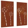 vidaXL Sodo sienos dekoracija, 2 dalių, 105x55cm, corten plienas
