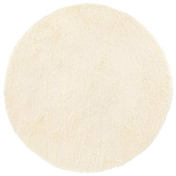 vidaXL Shaggy tipo kilimas, NAVARRA, 120x120 cm, kreminis, poliesteris