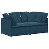 vidaXL Modulinė sofa su pagalvėlėmis, aksominė, mėlyna