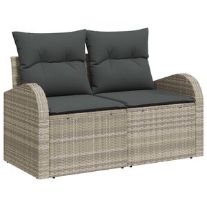 vidaXL Sodo sofa Šviesiai pilka 124 x 62 x 69cm poliratanas