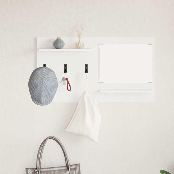 vidaXL Prikabinamas paltas Balta 90 x 10 x 50 cm Apdirbta mediena