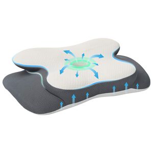 vidaXL Kaklo pagalvė Baltas Atminties putos 58 x 37,5 x 12 cm