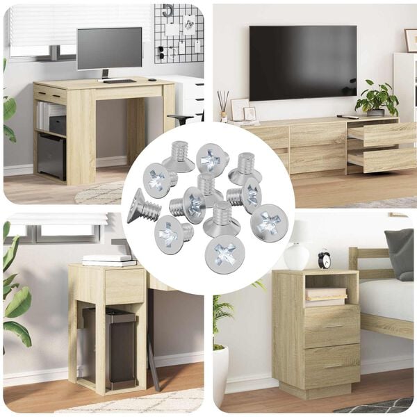 vidaXL Įsukamo galvutės varžtai 12 pcs Sidabro M4 x 6 mm Geležis