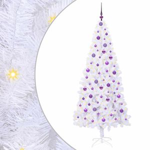 vidaXL Dirbtinė Kalėdų eglutė su 300 LED Balta 210 cm PVC ir Plienas