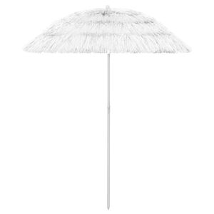 vidaXL Paplūdimio skėtis, baltos spalvos, 180cm, havajieti&scaron;ko dizaino