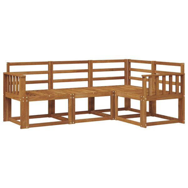 vidaXL Lauko sofos komplektas 4 pcs Natūrali Kietos akacijos mediena