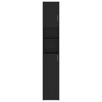 vidaXL Vonios kambario spintelė, juoda, 32x25,5x190cm, fanera