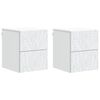 vidaXL Sieninis naktinis staliukas 2 pcs Balta 34,5 x 33 x 40 cm
