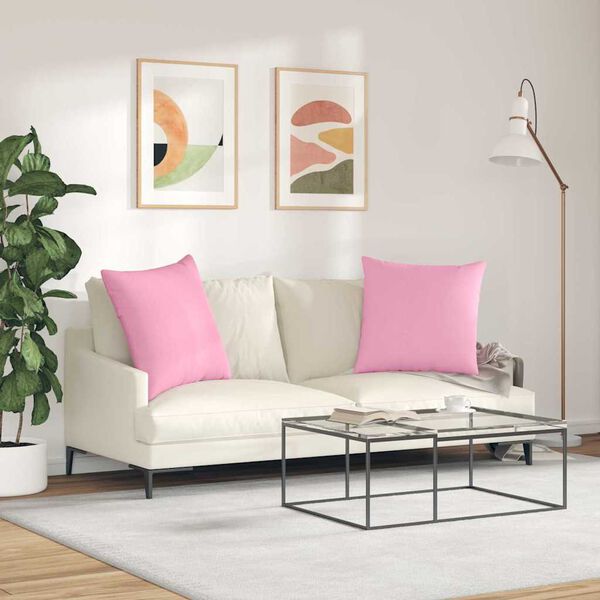 vidaXL Sofa Pagalvės 2 pcs Rožinė 60 x 60 cm audinys