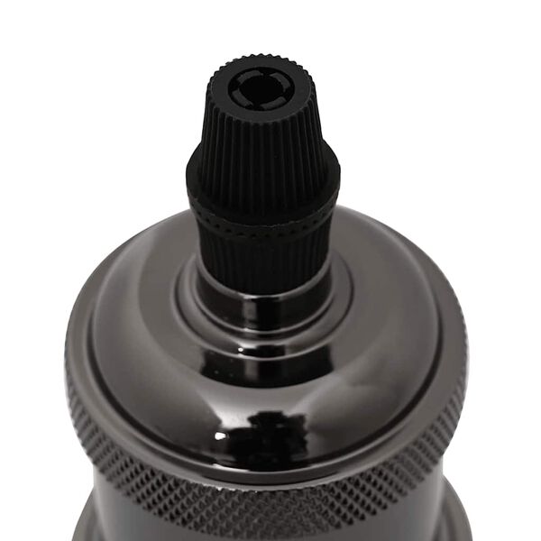 vidaXL lempų laikikliai 2 vnt Blizgus juodas E27