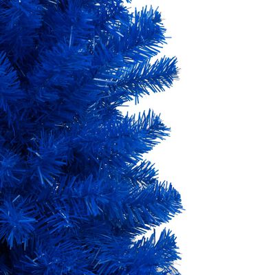 vidaXL Dirbtinė apšviesta Kalėdų eglutė su stovu, mėlyna, 180cm, PVC