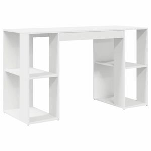 vidaXL Stalas Balta Apdirbta mediena 130 x 50.5 x 75 cm