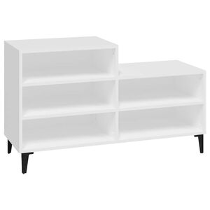 vidaXL Spintelė batams, baltos spalvos, 102x36x60cm, apdirbta mediena