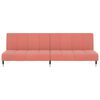 vidaXL Dvivietė sofa-lova, rožinės spalvos, aksomas