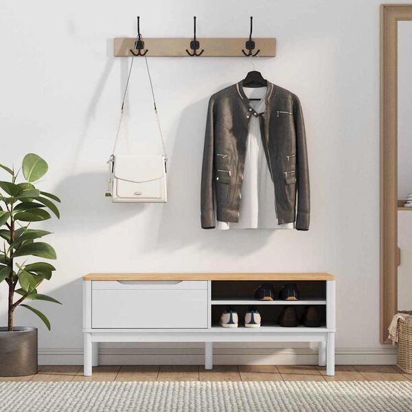 vidaXL Koridoriaus suolelis Balta 115 x 40 x 45 cm Kietas pu&scaron;ies medis