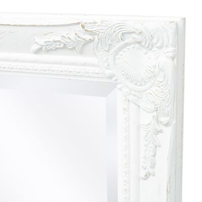 vidaXL Sieninis veidrodis, barokinis stilius, 120x60 cm, baltas