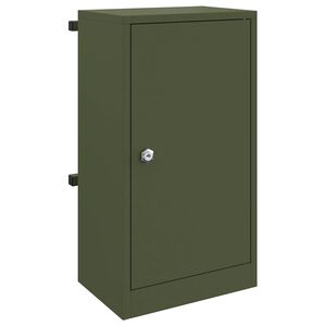 vidaXL mailbox su saugykla Alyvuogių žalia 30 x 20 x 55 cm Plienas