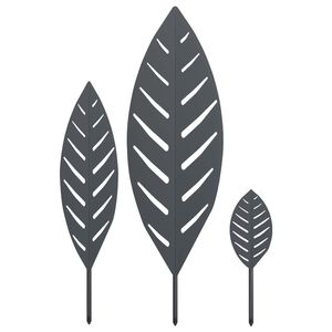 vidaXL Sodo kuolas 3 vnt. 116,5 x 35 x 3 cm Antracito Plienas