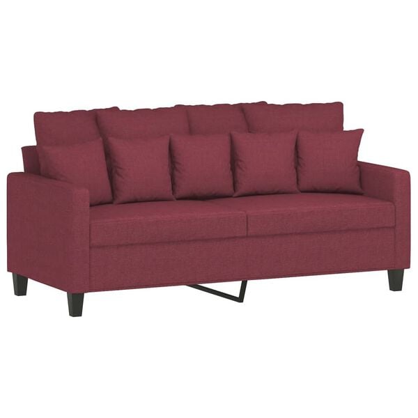 vidaXL Dvivietė sofa, raudonojo vyno spalvos, 140cm, audinys