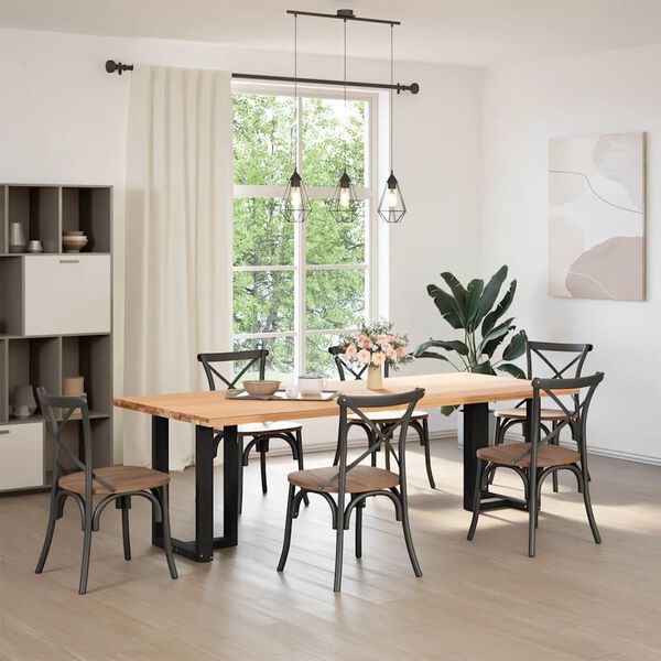 vidaXL Valgomojo stalo kojelės, 2 vnt., juodos, 60x35x(72-73) cm, plienas