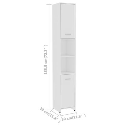 vidaXL Vonios kambario baldų komplektas, 4 dalių, baltos spalvos, MDP