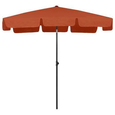 vidaXL Paplūdimio skėtis, terakota spalvos, 200x125cm