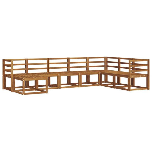 vidaXL Lauko sofos komplektas su pagalve 8 pcs Natūralus ir antracitas