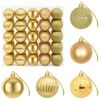 vidaXL Kalėdų kamuoliukų rinkinys 75 vnt. Auksinė 6 cm Polystirenas